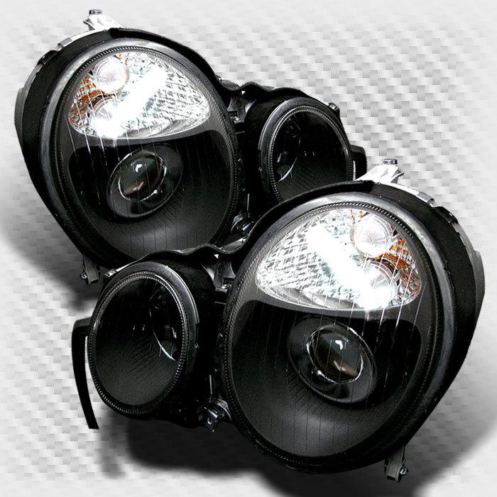 Buy 0002 MERCEDES BENZ W210 ECLASS BLACK PROJECTOR HEADLIGHTS LAMP