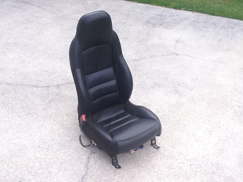 2005-2012 corvette c6 lh seat black leather power w/controls tracks oem