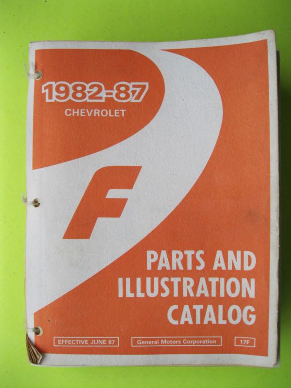 1982 1983 1984 1985 1986  1987 camaro parts &illustration catalog manual book