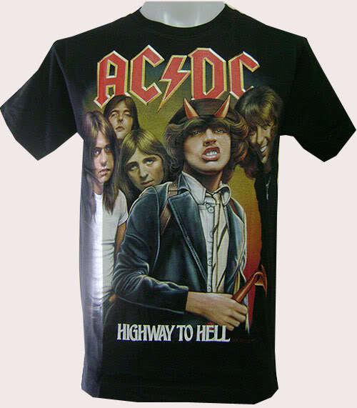 New acdc highway to hell metal rock music biker punk black t-shirt mens sz s