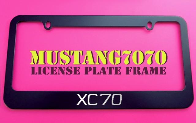 1 brand new xc70 black metal license plate frame + screw caps