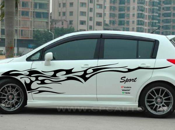 Car truck decal vinyl graphics side body stickers flame nissan ford honda #146