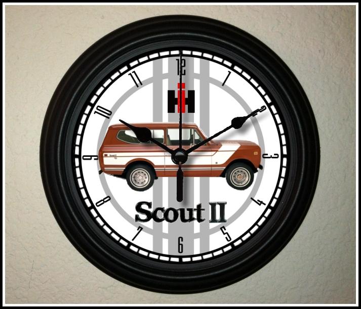 Early model international harvester scout ii classic car wall clock