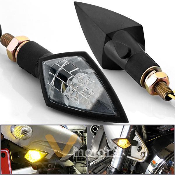 2x black 12 led 8mm turn signal indicator blinker light for honda sport bike cbr