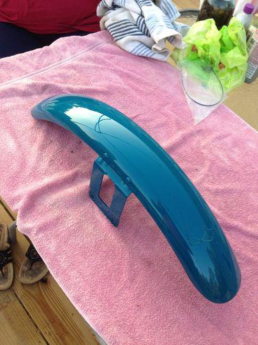 Harley sportster rare teal oem front fender fits other models also