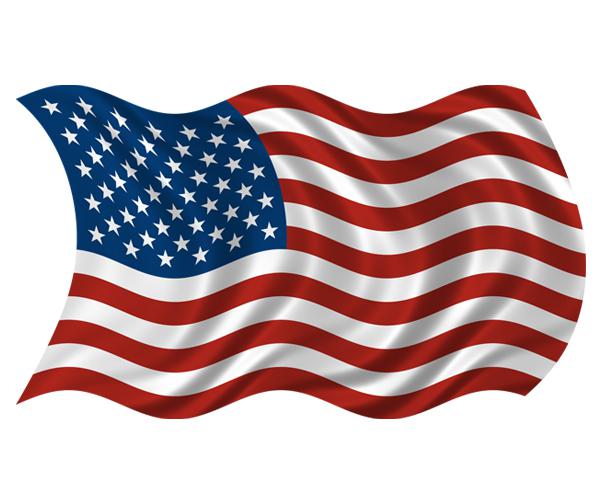 American waving flag decal 5"x3" usa old glory vinyl car bumper sticker (rh) zu1