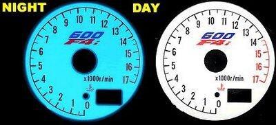 Honda cbr 600 f4i 2001 2002 2003 2004 2005 white face glow gauge custom mph kmh