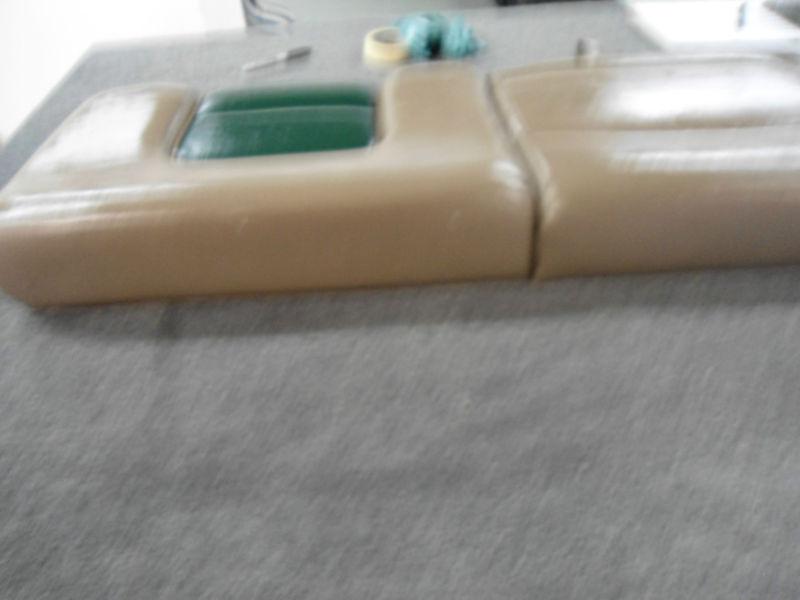 TAUPE AND GREEN BOAT BENCH SEAT CUSHION BOTTOM SECTION 56