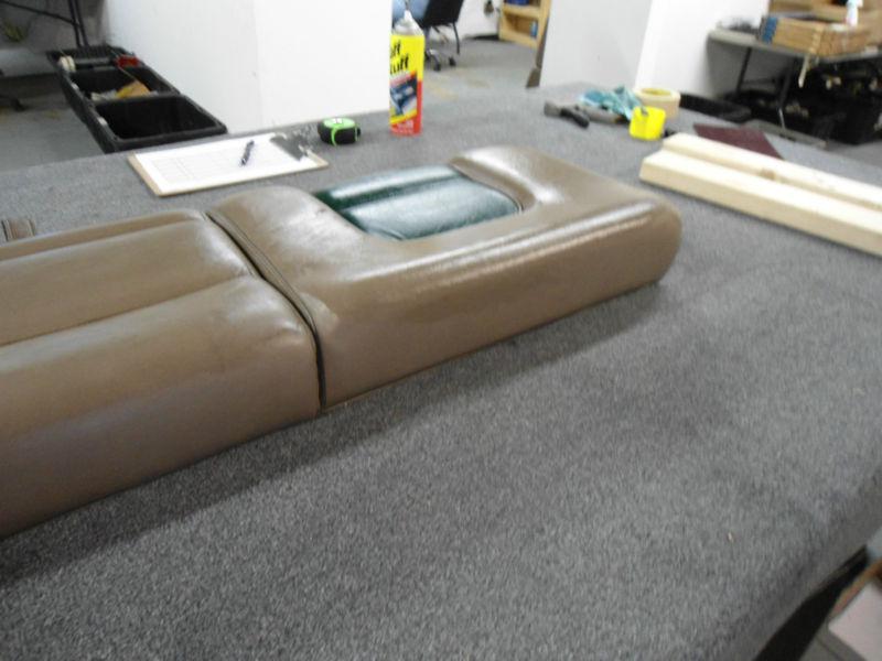 TAUPE AND GREEN BOAT BENCH SEAT CUSHION BOTTOM SECTION 56