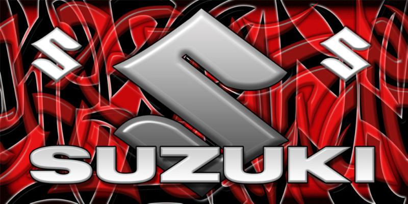 Suzuki street bike dirt bike custom motorcycle banner - suzuki red tribal