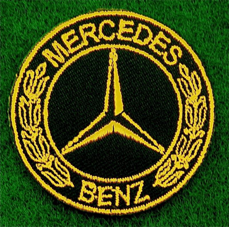 Mercedes-benz  embroidered  iron on patch gold & black hat size