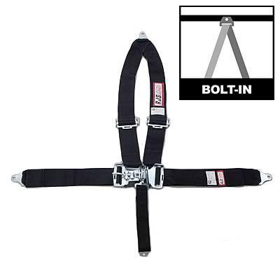 Rjs harness complete latch v-type bolt-in roll bar mount black ea 50502-16-23