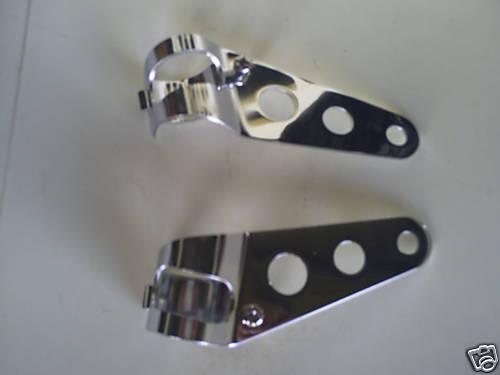 Motorcycle  universal cafe racer headlight brackets chrome new