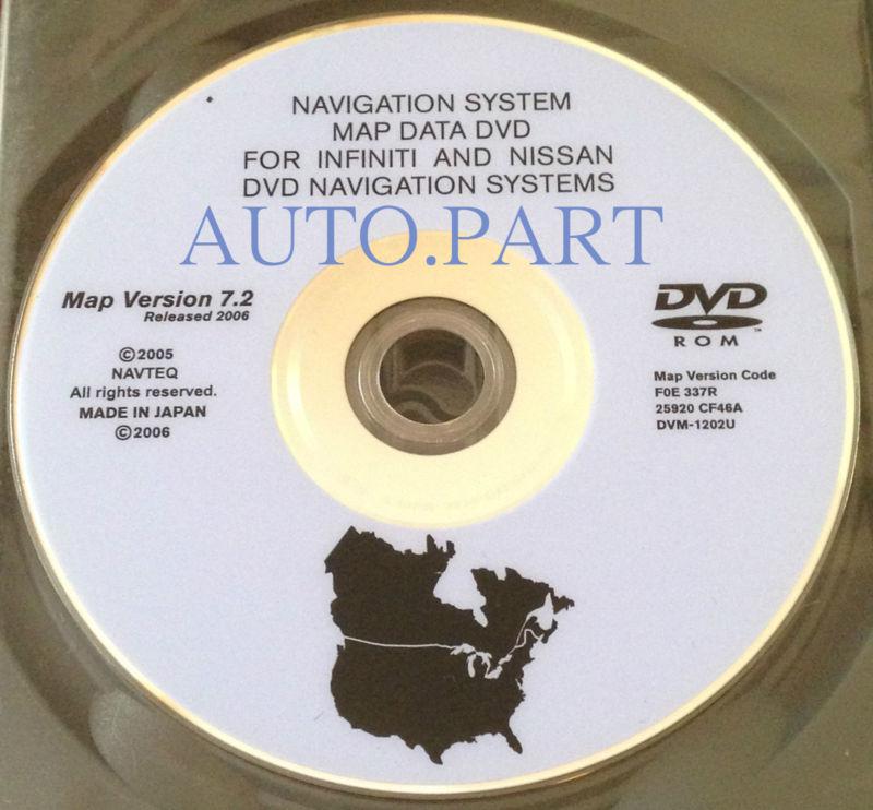 Nissan infiniti navigation disc cd dvd 7.2 nav disk map gps infinity navagation 