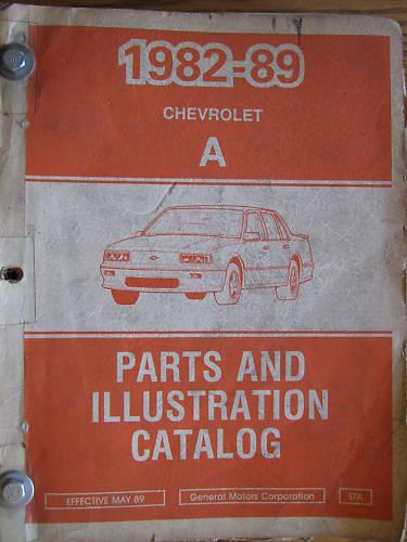 1982 1989 chevrolet parts & illustration catalog a cars original 