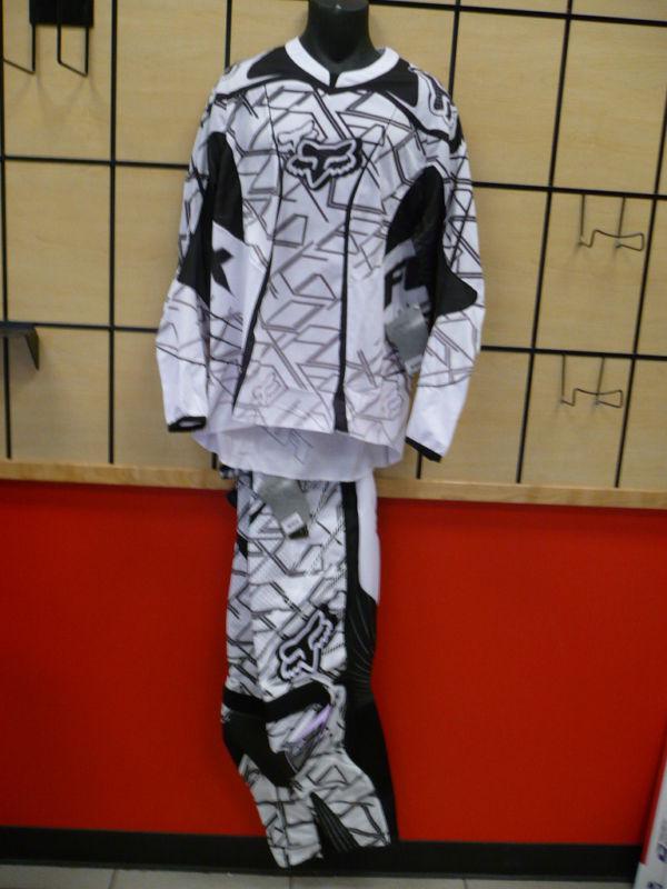 Fox platinum small jersey 30 pants white