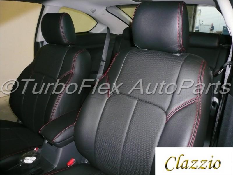 Clazzio Custom Fit Leather Seat Cover Set Black w/ Red Stitch Scion FR-S 2013+, US $549.00, image 2