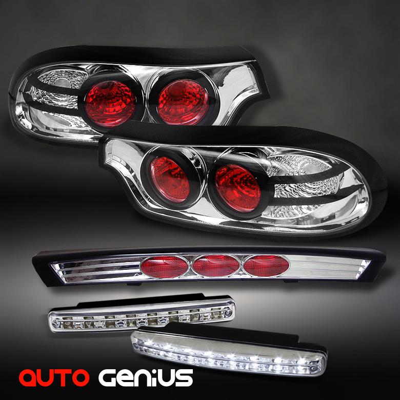 93-01 mazda rx7 chrome altezza tail lights + daytime led running lights drl