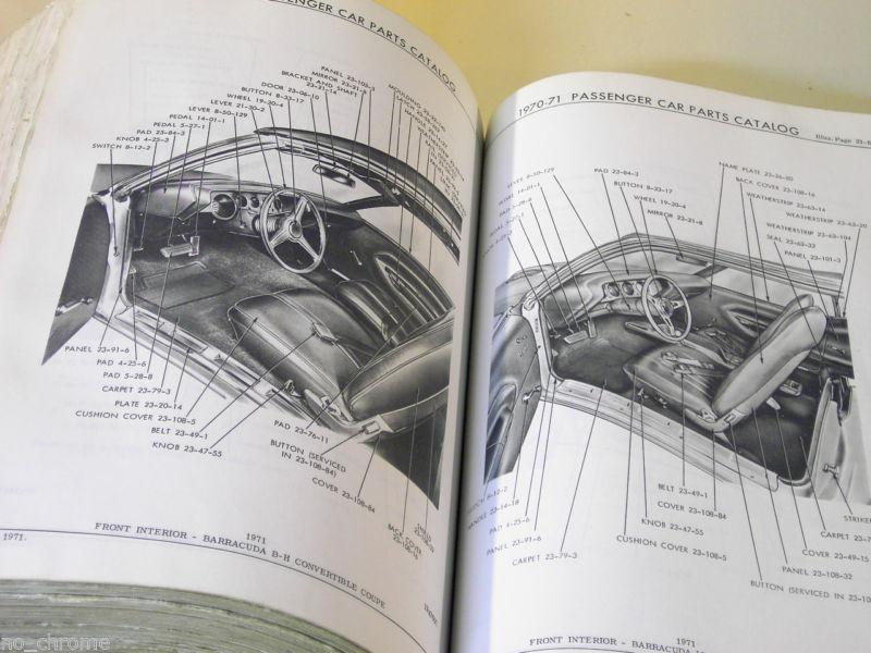 Buy 1970 71 MOPAR FACTORY PARTS MANUAL/CATALOG in Monroeville