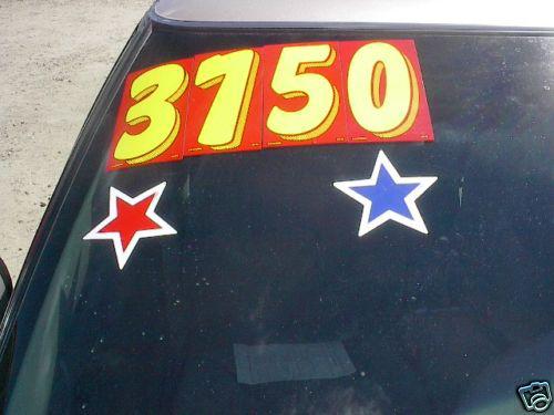 *car dealer 1 dozen star sticker decal window red/white