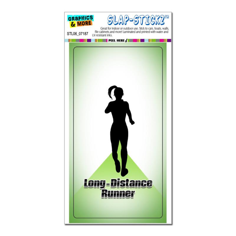 Long-distance running - runner - woman female girl - slap-stickz™ bumper sticker
