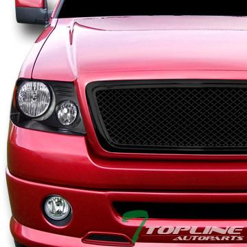 Black head lights parking amber dy+honeycomb mesh bumper grill grille 2004+ f150