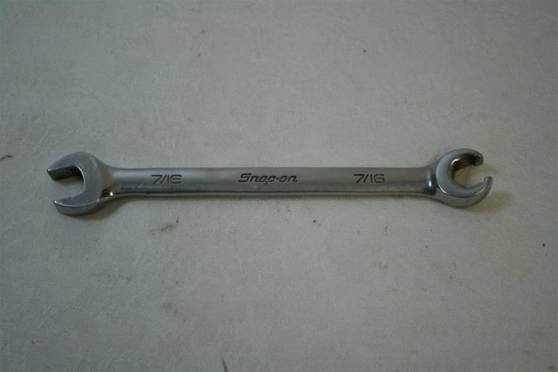 Sae snap-on flare nut/open end wrench, 6 point -  7/16" rxs14b