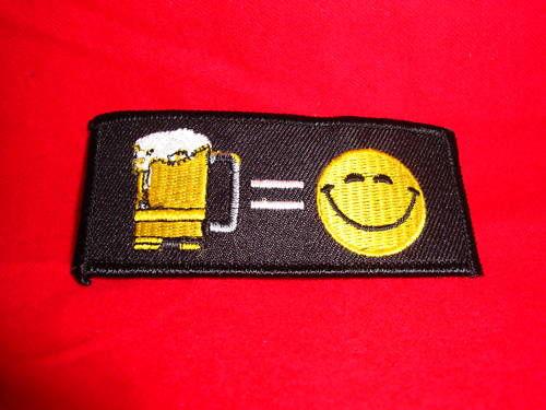 Beer = smiley biker patch new!!