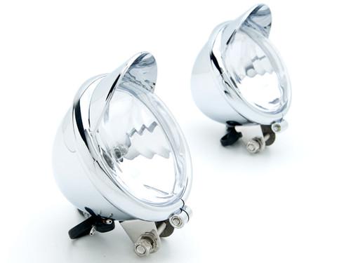 Custom chrome passing fog headlight for suzuki boulevard m109r m50 m90 m95