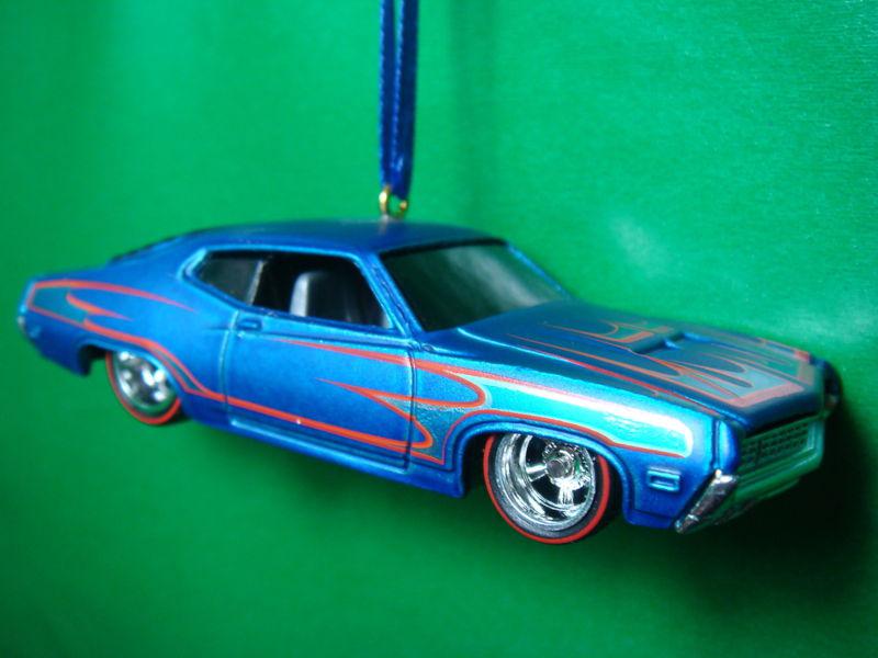1970 '70 ford torino dark blue christmas tree ornament