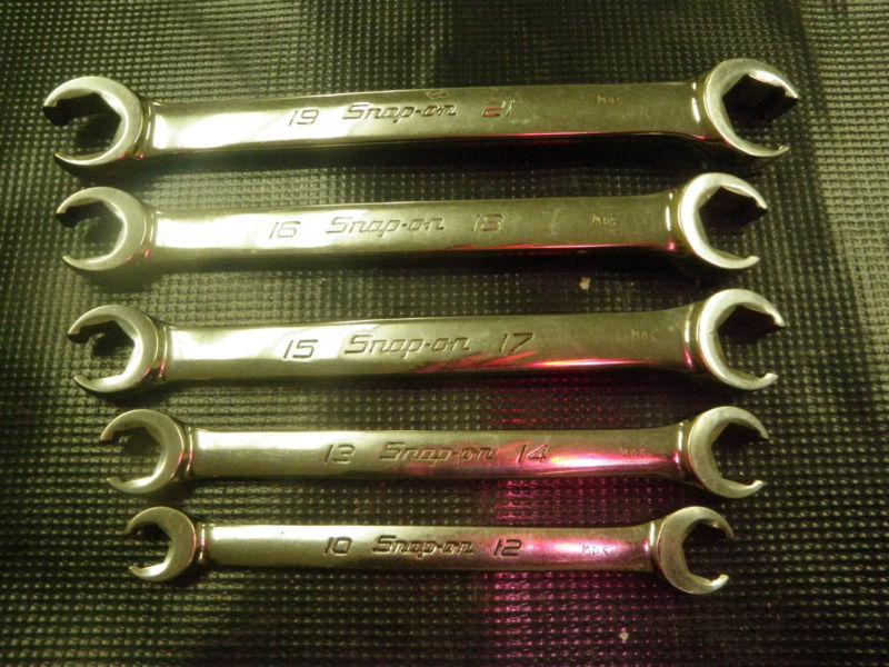 Snap on flare nut double end wrench set 5 pieces  10mm - 21mm, 6 point