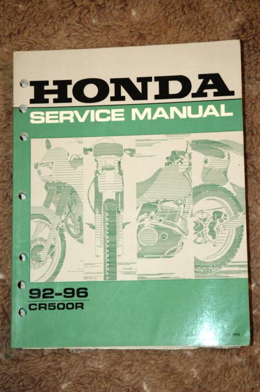 Oem honda service manual 1992 - 1996  cr500r  shop or repair manual cr 500 r