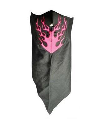 Neodanna motorcycle biker, ski mobile neoprene & bandanna face mask - pink flame