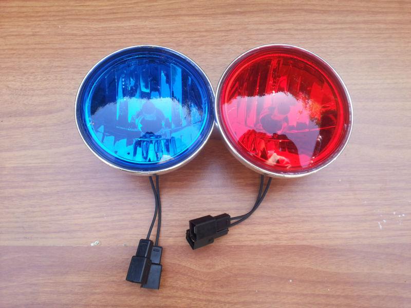 Harley-davidson police pursuit lamp lights red & blue set flhtp flhp 68727-09a