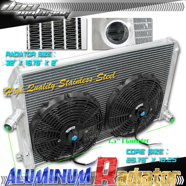 Golf/gti/mk5/a5 2-row full aluminum radiator+2 slim fan
