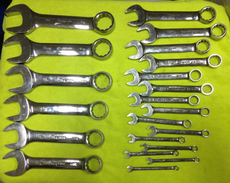Snap-on tools oexs721 21 pcs. 12 point short combination wrench set 1/4"-1/38"
