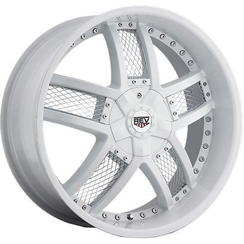 22x9.5 white rev streeter wheels 6x5.5 +15 gmc canyon yukon denali 1500