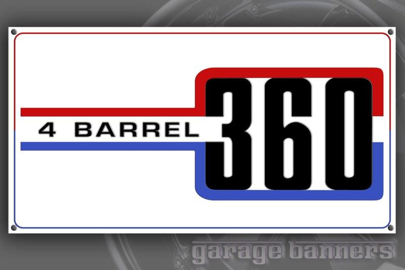Amc 4 barrel 360 garage banner american motors shop sign
