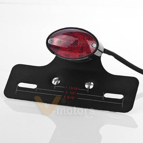 Integrated motorcycle 17 led brake hazard tail light license plate bracket black