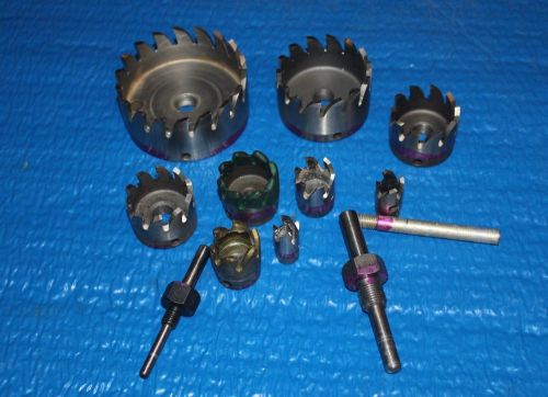 Aircraft/aviation tools set of 9 hole saws with 3 arbors