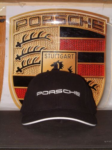Porsche north america porsche racing/le mans event black baseball style hat new!