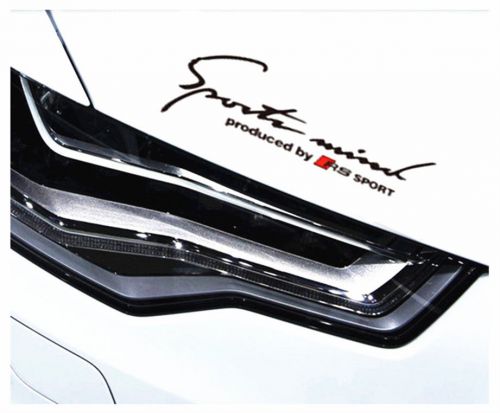 1pcs black sports mind by rs sport auto hood reflect light racing sticker decals