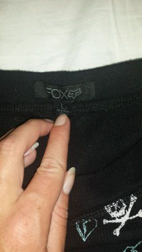 Juniors skull crossbones fox pants