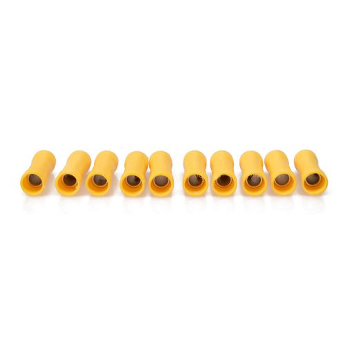 50pcs yellow insulated straight butt connector electrical crimp terminals cable