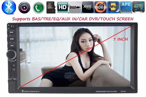 7'' 2 din bluetooth car setero radio touch screen dvr/usb/tf/bas/tre/eq/aux in