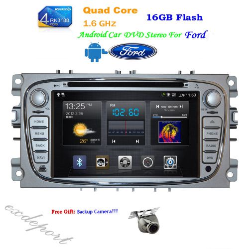 Android 4.4 os 7" car dvd player gps navi quad core stereo for ford focus mondeo
