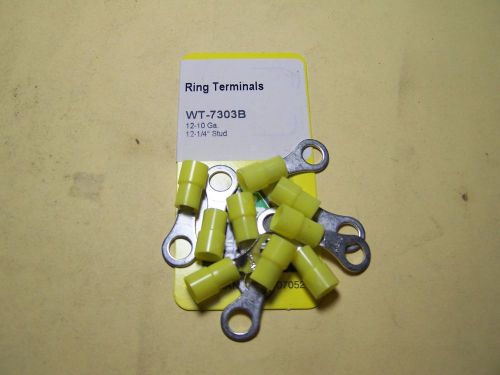 Electrical terminal - eye terminals 12-10 ga, 12-1/4&#034; stud, yellow, 9 pc