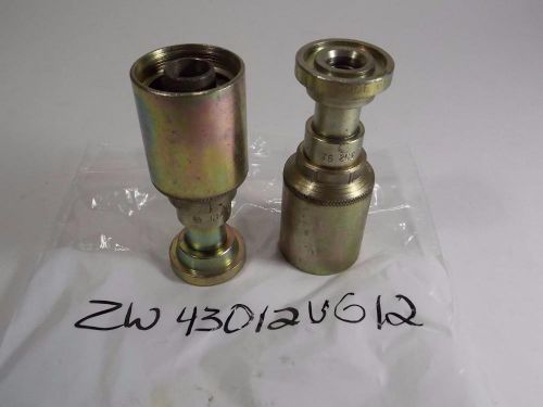 Lot of 2 weatherhead coll o crimp 43012ug12  hose ends