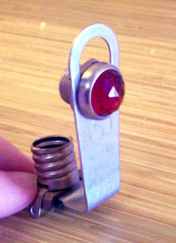 Vintage red drake old  dash gauge panel light hot rod 3/8&#034;. nos  12v 6v adjust