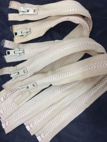 Lot of 5 ykk zippers #10 metal slide with plastic teeth. some 17&#034; and some 19&#034;